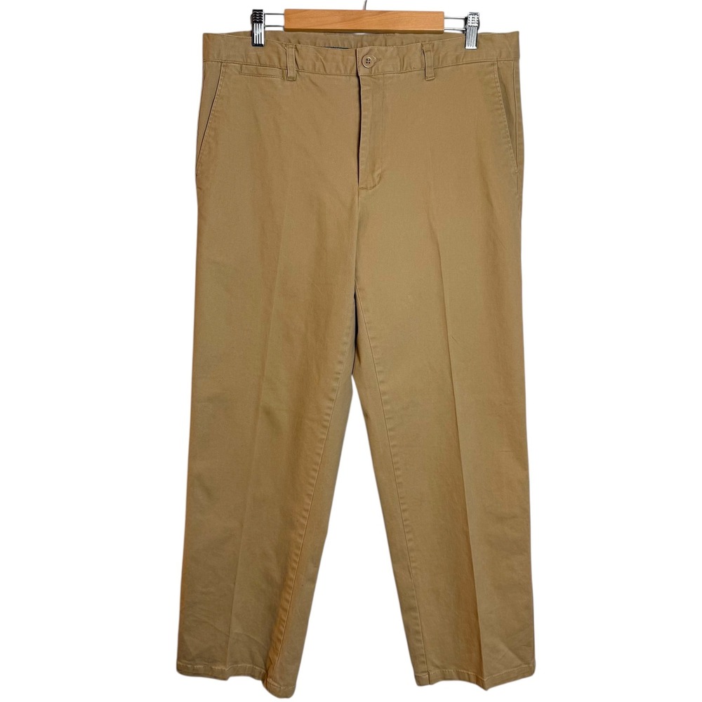Linea Uomo LU Mens Khaki Pants W38
L32 Stretch Flat Front Camel Chino 36x29.5